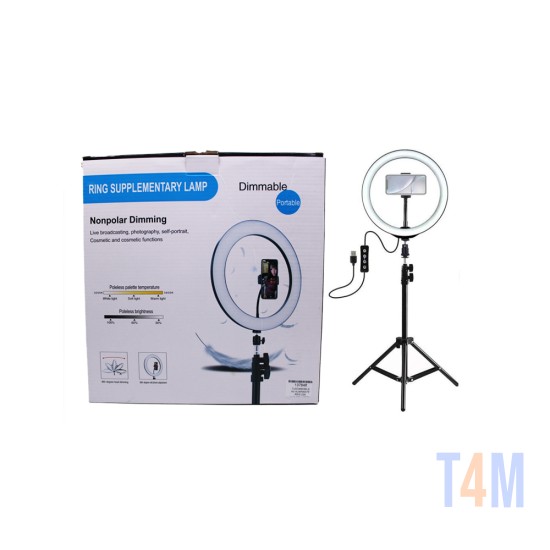 RING LIGHT STAND WITH PHONE HOLDER ZM-34B 10.0"